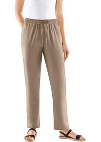 Dames Geweven broek in comfortmodel taupe Maat 50