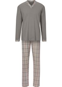 Götting Heren Pyjama taupe geruit Maat 46