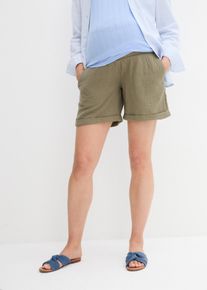 Bermuda de grossesse à taille smockée - vert - taille 52 avec coton - bonprix