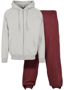 Urban Classics Jogginganzug Herren hellgrau / weinrot Größe XXXL