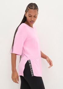 T-shirt lunga per sport con spacco ad asciugatura rapida - rosa - Taglia 46/48 (M) - bonprix