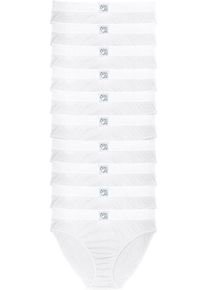 Lot de 10 slips - blanc - taille 38/40 (S) avec coton - bonprix