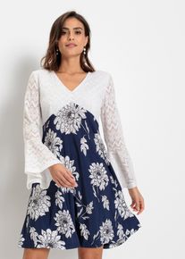Robe en jersey avec dentelle - beige - taille 38/40 (S) - bonprix