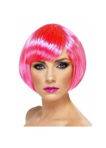 maskworld Bubikopf Perücke pink