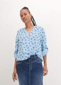 Oversized blouse van luchtige mousseline - blauw - maat 44 - 100% katoen,mousseline - bonprix