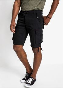 Cargo-Bermuda aus reiner Baumwolle Regular Fit, schwarz, Größe 54, 100% Baumwolle, bonprix