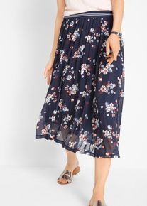 bonprix Sp&oacute;dnica siatkowa midi z elastycznym pasem, niebieski, 46