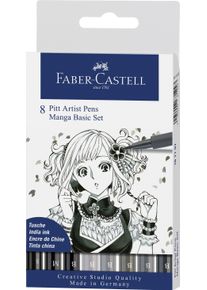 Faber-Castell - India ink Pitt Artist Pen B Manga (8 pcs) (167107)