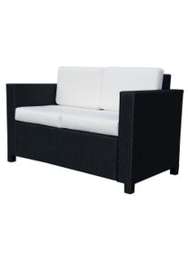 Outsunny 2-Seater Rattan Sofa, w/ Removable Cushions, Black |Aosom Ireland