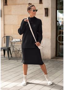 Lascana Dames Trui met opstaande kraag in zwart ,maat 32/34, Witt, 50% Viscose, 28% Polyester, 22% Polyamide