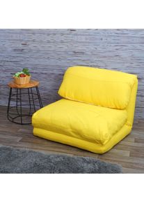 Schlafsessel HWC-E68, Schlafsofa Funktionssessel Klappsessel Relaxsessel, Stoff/Textil ~ gelb