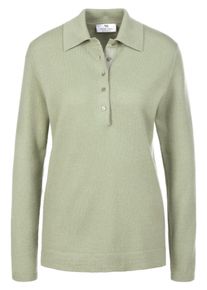 Polo-Pullover aus 100% Premium-Kaschmir Peter Hahn Cashmere grün