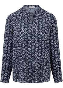 Peter Hahn - Blouse met ­lange mou­wen, blauw, Maat 36, viscose