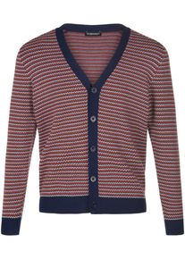 Cardigan V-hals en streepdessin louis sayn blauw