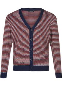 Cardigan V-hals en streepdessin louis sayn blauw