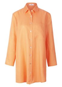 Peter Hahn - Lange blouse van 100% linnen, oranje, Maat 36, linnen