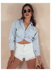 Női farmer rövidnadrág POPGLAM fehér