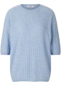Peter Hahn - Trui met ronde hals, blauw, Maat 46, scheerwol