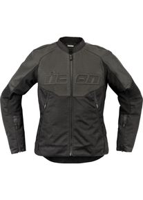 Icon Overlord3, leren/textiel jas dames , kleur: zwart , maat: XS