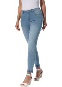 Dames Jeans met geborduurde golvende zoom blue-bleached Maat 20