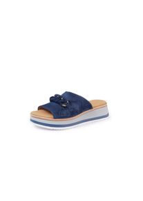 Slippers plateauzool echt leer Gabor Comfort blauw