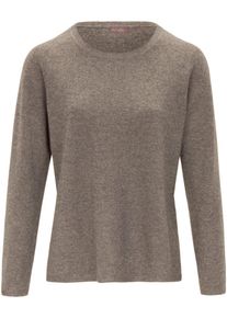 include - Trui van scheerwol en kasjmier met ronde hals, beige, Maat 36, scheerwol