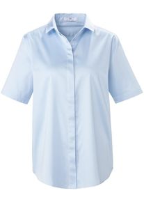 Peter Hahn - Blouse met korte mouwen, blauw, Maat 36, katoen