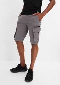 Miehet Joustavat kuminauhavyötäröiset bermudashortsit reisitaskuilla, Regular Fit, harmaa, 48, bonprix