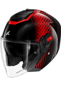 SHARK RS Jet Stride, jethelm , kleur: zwart/rood , maat: L