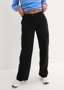 Jean cargo en coton taille mi-haute - noir - taille 40 avec coton - bonprix