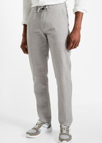 Pantalon chino en lin majoritaire avec taille extensible Regular droit - gris - taille 58 - lin - bonprix