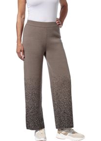 Dames Broek van tricot taupe/zwart gedessineerd Maat 42