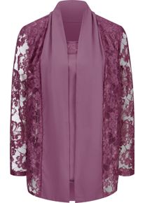 Damen Spitzenbluse im Twinset-Look violett Gr&ouml;&szlig;e 40