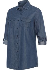 Dames Lange blouse van jeansmateriaal blue-stonewashed Maat 50