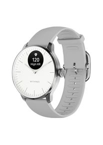 Withings ScanWatch Light Hybrid Smart Watch - Pearl White, 37 mm, Silver