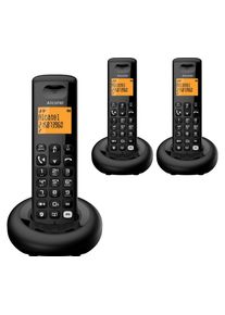 Alcatel E260 Svoice TAM Cordless Phone - Triple Handsets, Black, Black