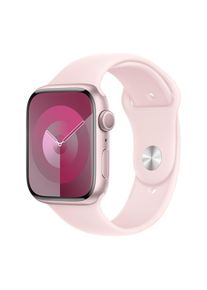 Apple Watch Series 9 - 45 mm Pink Aluminium Case with Light Pink Sport Band, M/L, Pink
