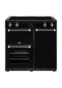 BELLING Kensington 90 cm Electric Induction Range Cooker - Black & Chrome, Black