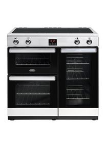 BELLING Cookcentre 90Ei 90 cm Electric Induction Range Cooker - Chrome & Black, Silver