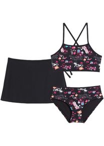 bonprix Bikini + spódniczka (3 części) czarny 176/182