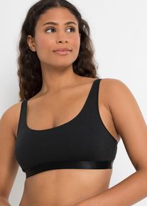 bonprix Femei Bustier cu bumbac bio (2buc.) negru 36
