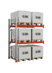 Estantería para palets, galvanizado/naranja, H x A x P 2500 x 1940 x 1100 mm, carga por balda 2000 kg, estantería de ampliación