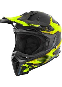 GERMOT GM 540, casco da motocross , colore: Nero/Giallo Fluo/Grigio , dimensione: XS