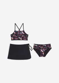bonprix Bikini y falda (pack de 3 piezas) negro 176/182