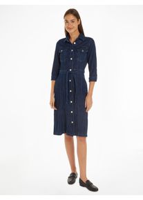 Tommy Hilfiger Jeanskleid »DNM LS MIDI BELTED DRESS CLER«, mit Gürtel