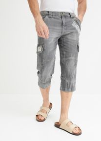 3/4 jeans met cargozakken loose fit - grijs - maat 46 - met katoen - bonprix