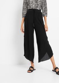 Crinkle broek - zwart - maat 48 - viscose - bonprix