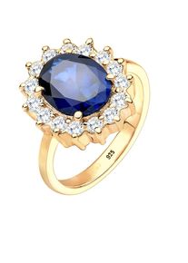 Elli - Cocktail Reale con Zaffiro Sintetico e Zirconia in Argento Sterling 925 AnElli 1 pieces female