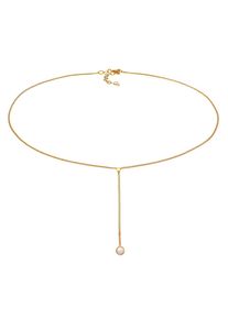 Elli - Choker Y-necklace Solitaire Rosa con quarzo in argento sterling 925 placcato oro 925 Collane 1 pieces female