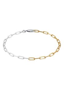 Elli - di Collegamento ovale grossolana di base regolabile bicolore in argento sterling 925 placcato oro Bracciali e Braccialetti 1 pieces female
